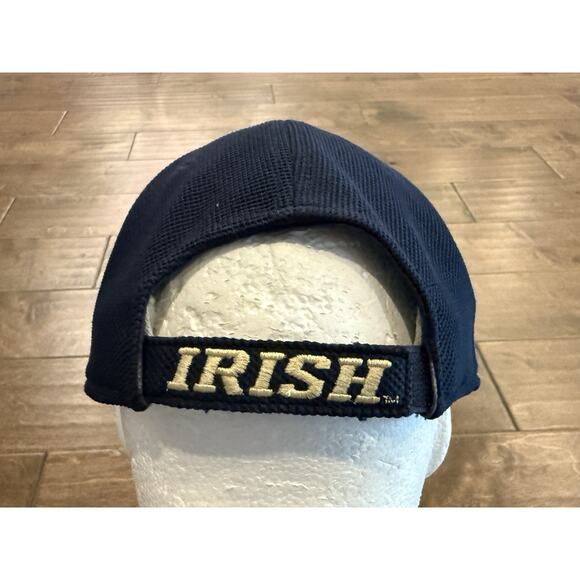 Adidas Mens Navy NCAA Notre Dame Fighting Irish Adjustable Strapback Hat Cap - Picture 5 of 9